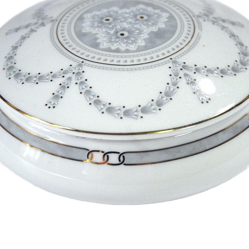 Białe porcelanowe puzderko, Christofle, Francja, lata 90. - 6033