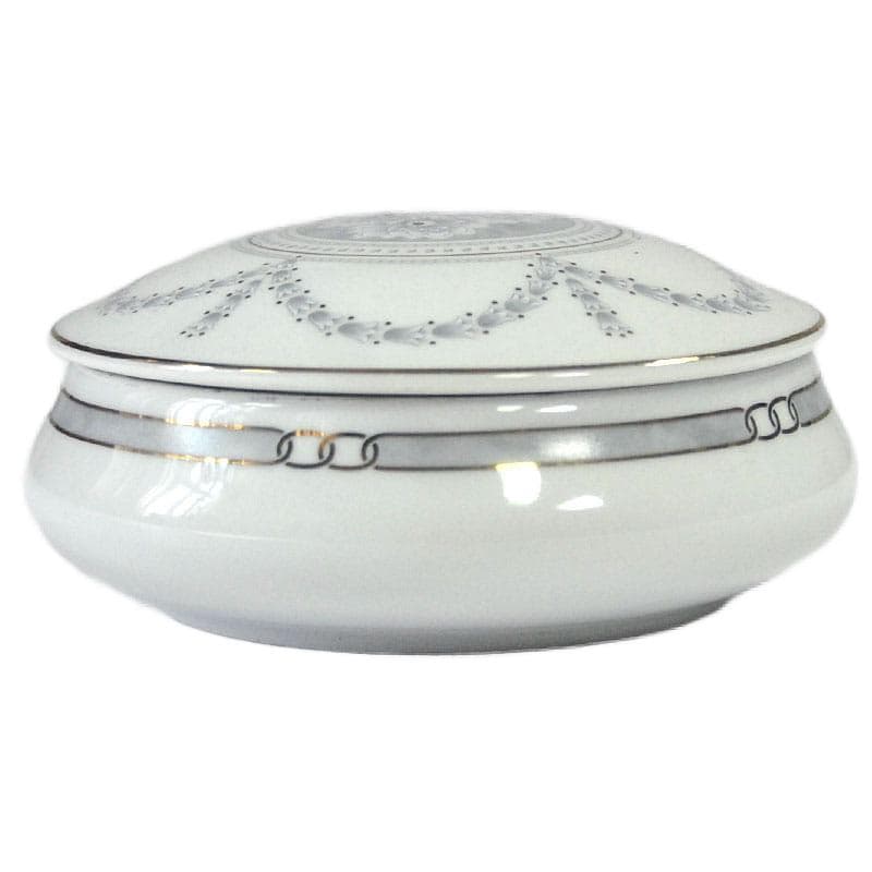 Białe porcelanowe puzderko, Christofle, Francja, lata 90. - 6035