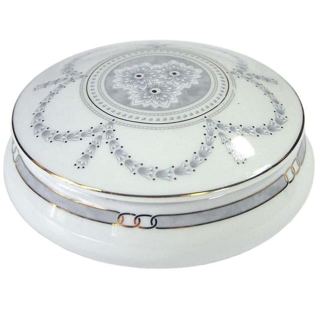 Białe porcelanowe puzderko, Christofle, Francja, lata 90. - WYMIARY