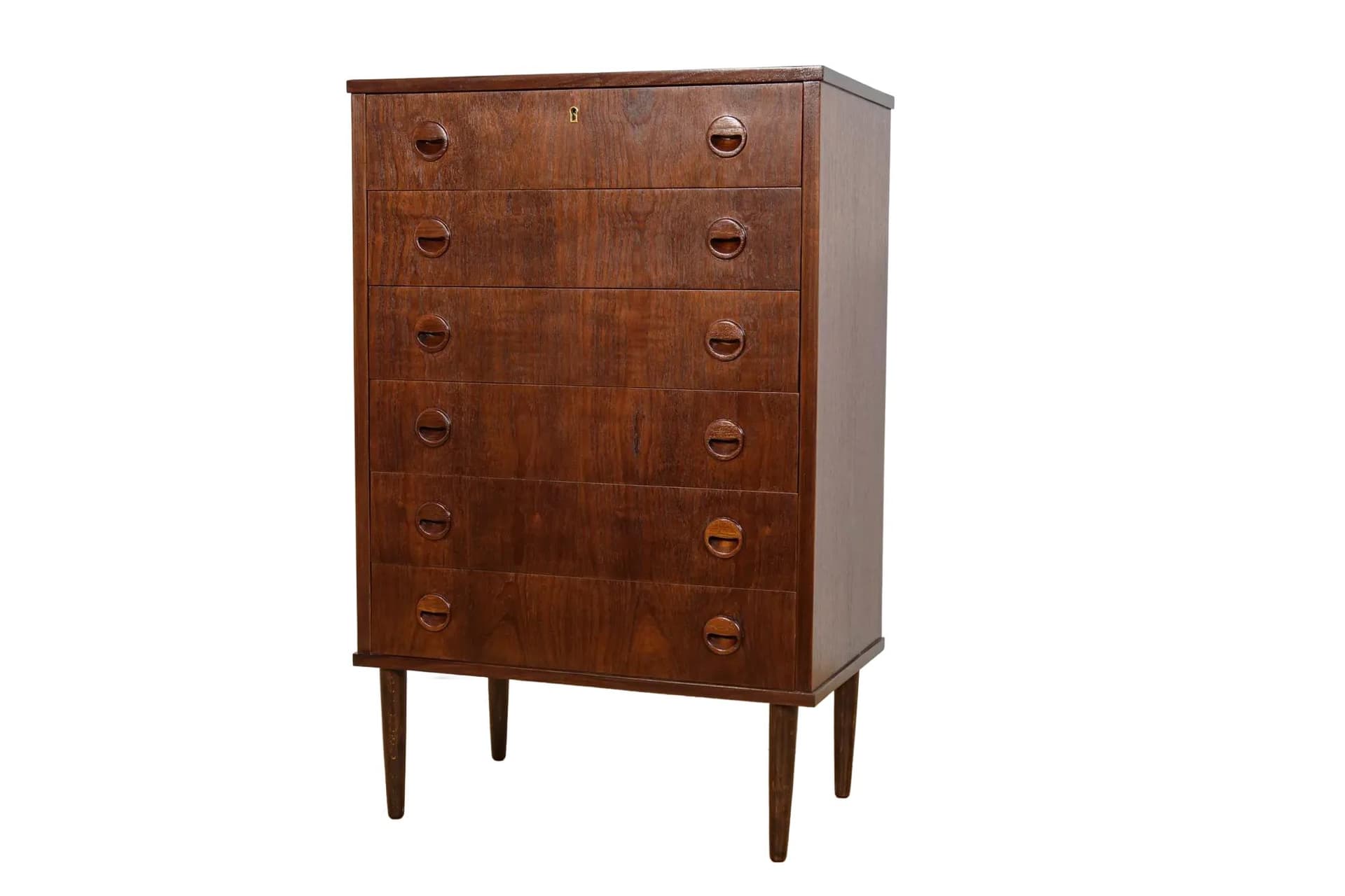 Chest of drawers, dark brown teak, Denmark, 1960s.