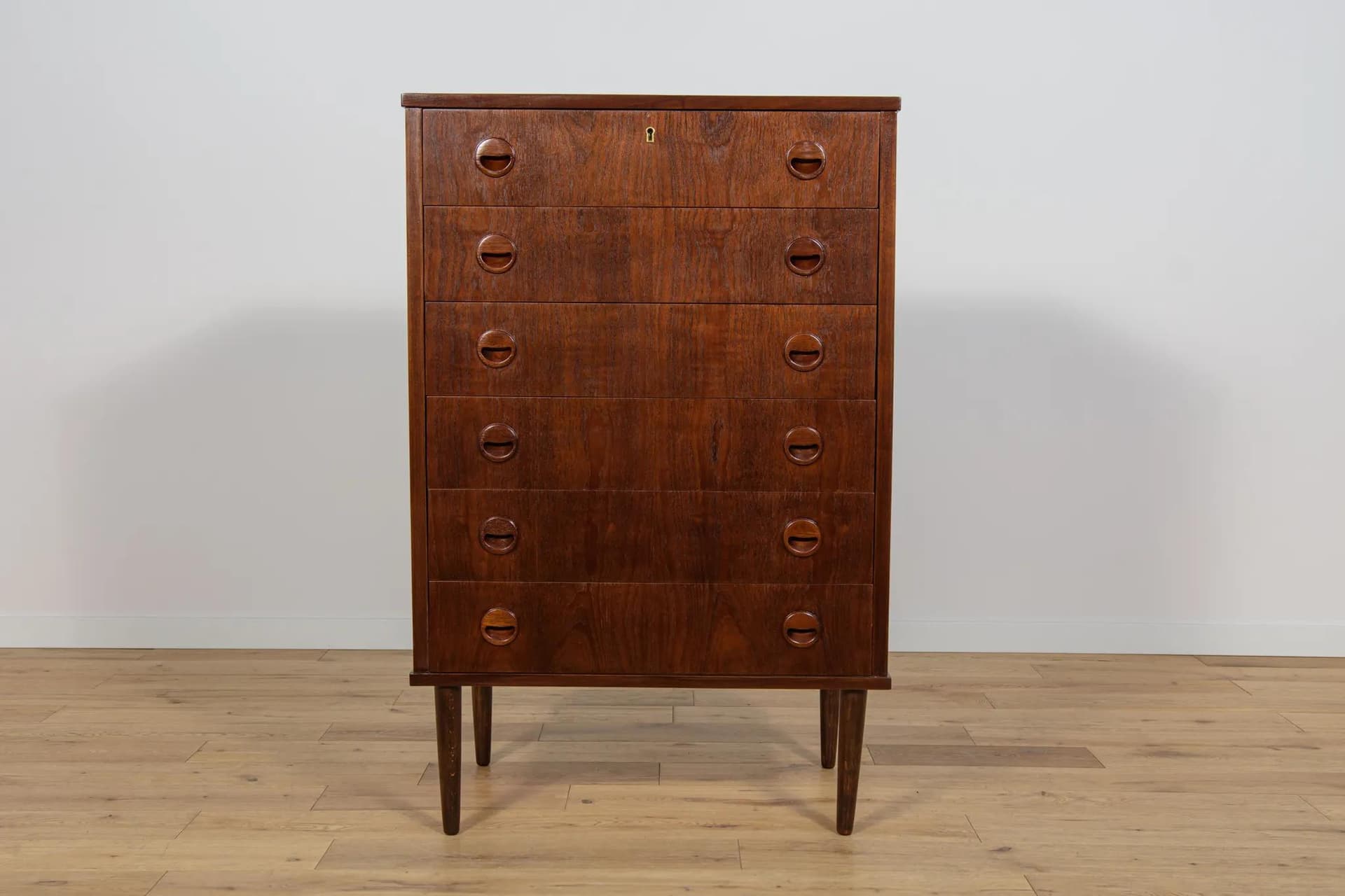 Chest of drawers, dark brown teak, Denmark, 1960s. - 74136