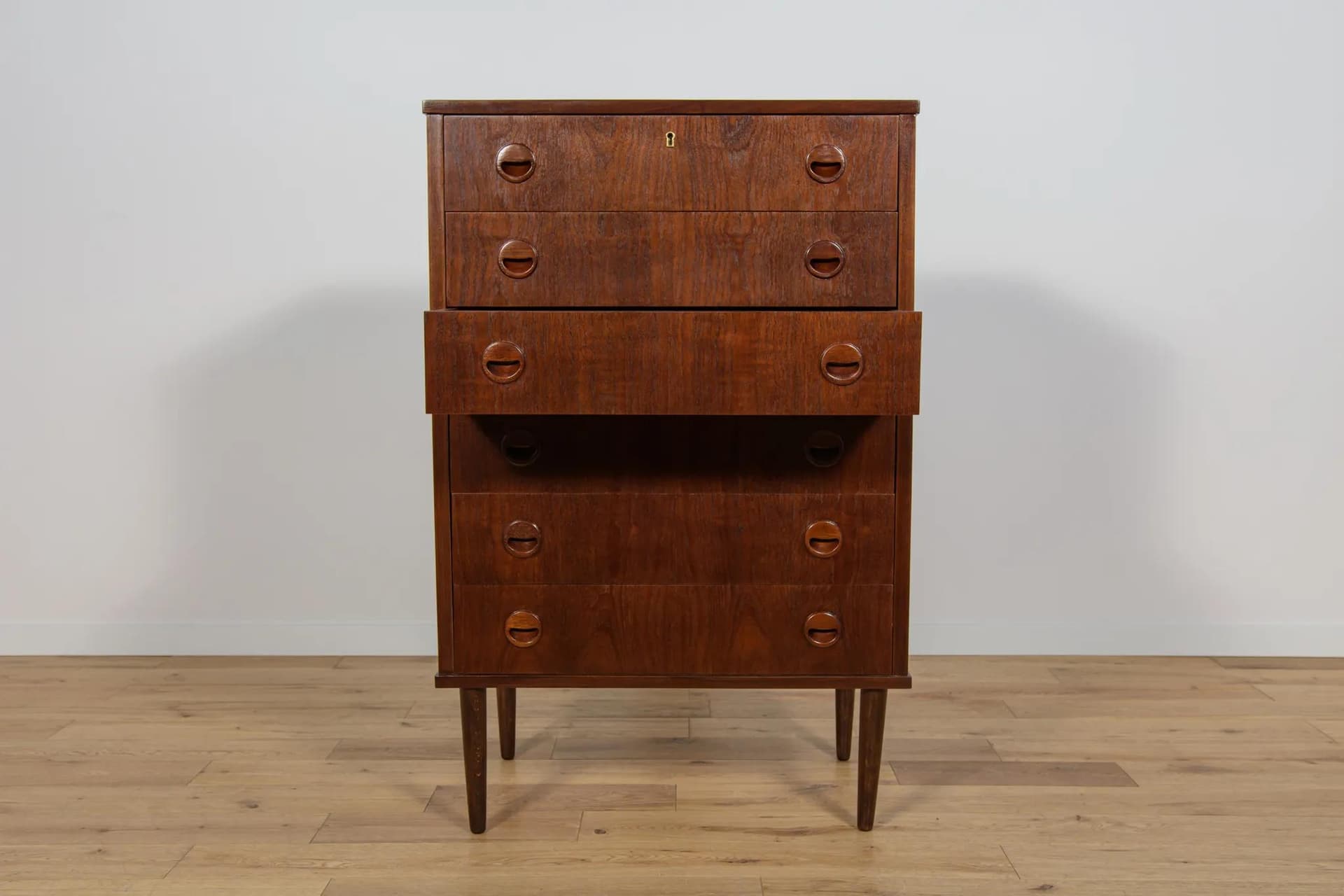 Chest of drawers, dark brown teak, Denmark, 1960s. - 74140