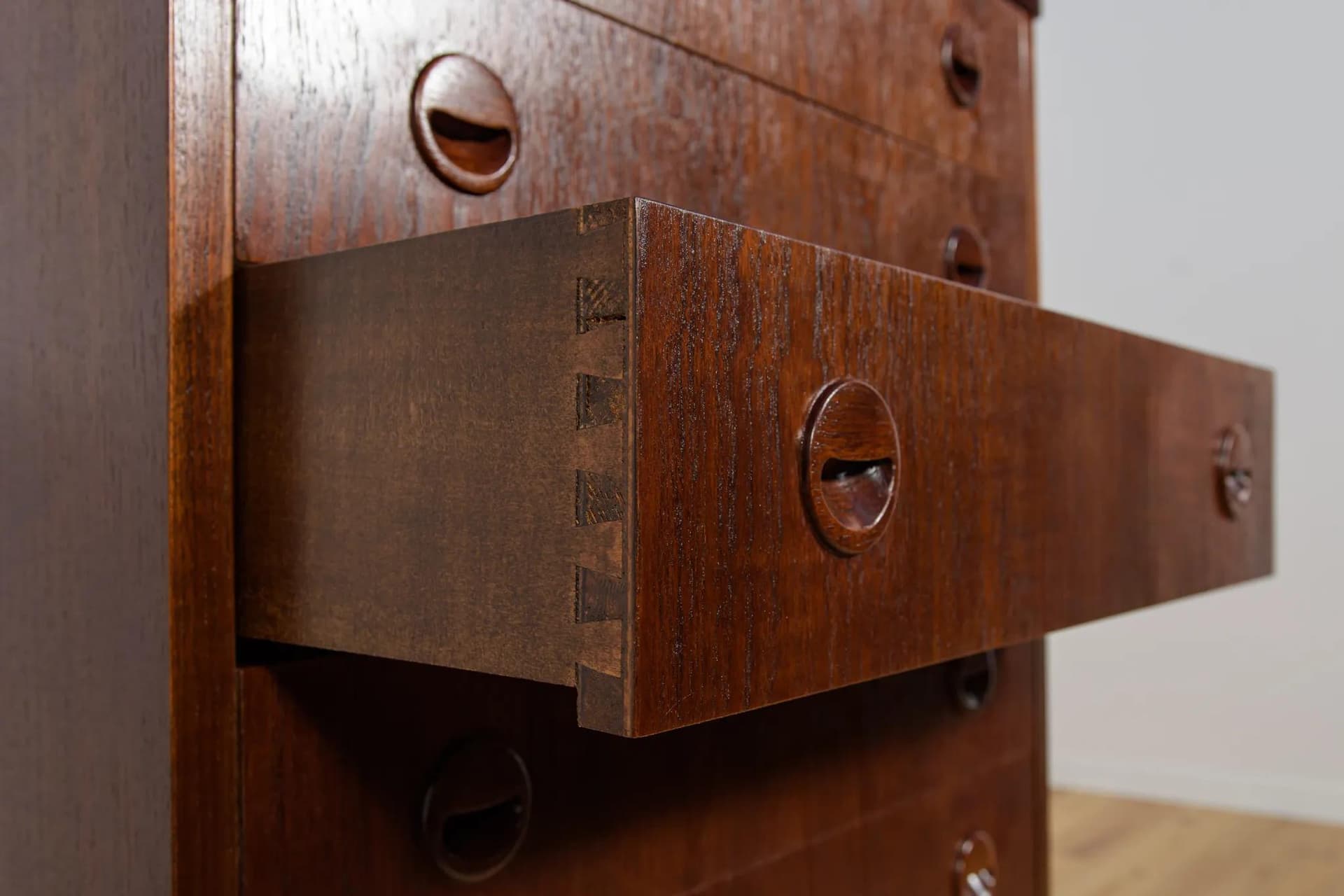 Chest of drawers, dark brown teak, Denmark, 1960s. - 74142