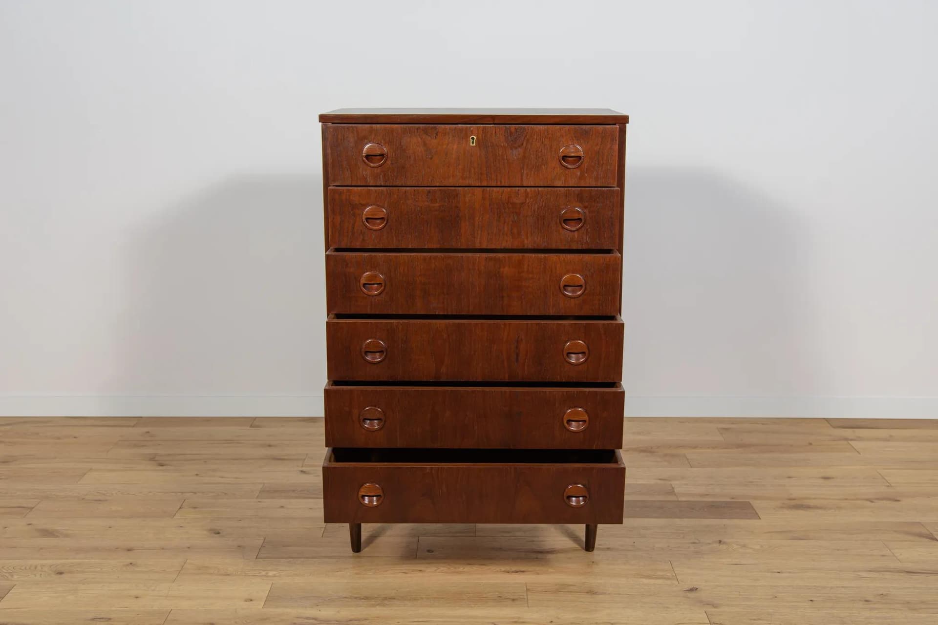 Chest of drawers, dark brown teak, Denmark, 1960s. - 74135