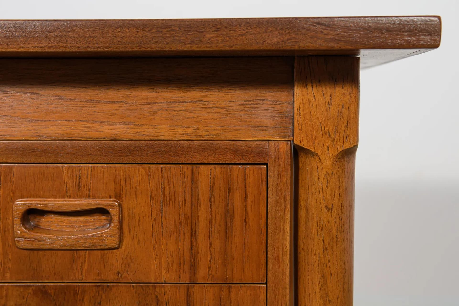 Desk, brown teak, Denmark, 1960s. - 74039