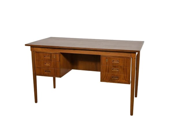 Desk, brown teak, Denmark, 1960s. - DIMENSION
