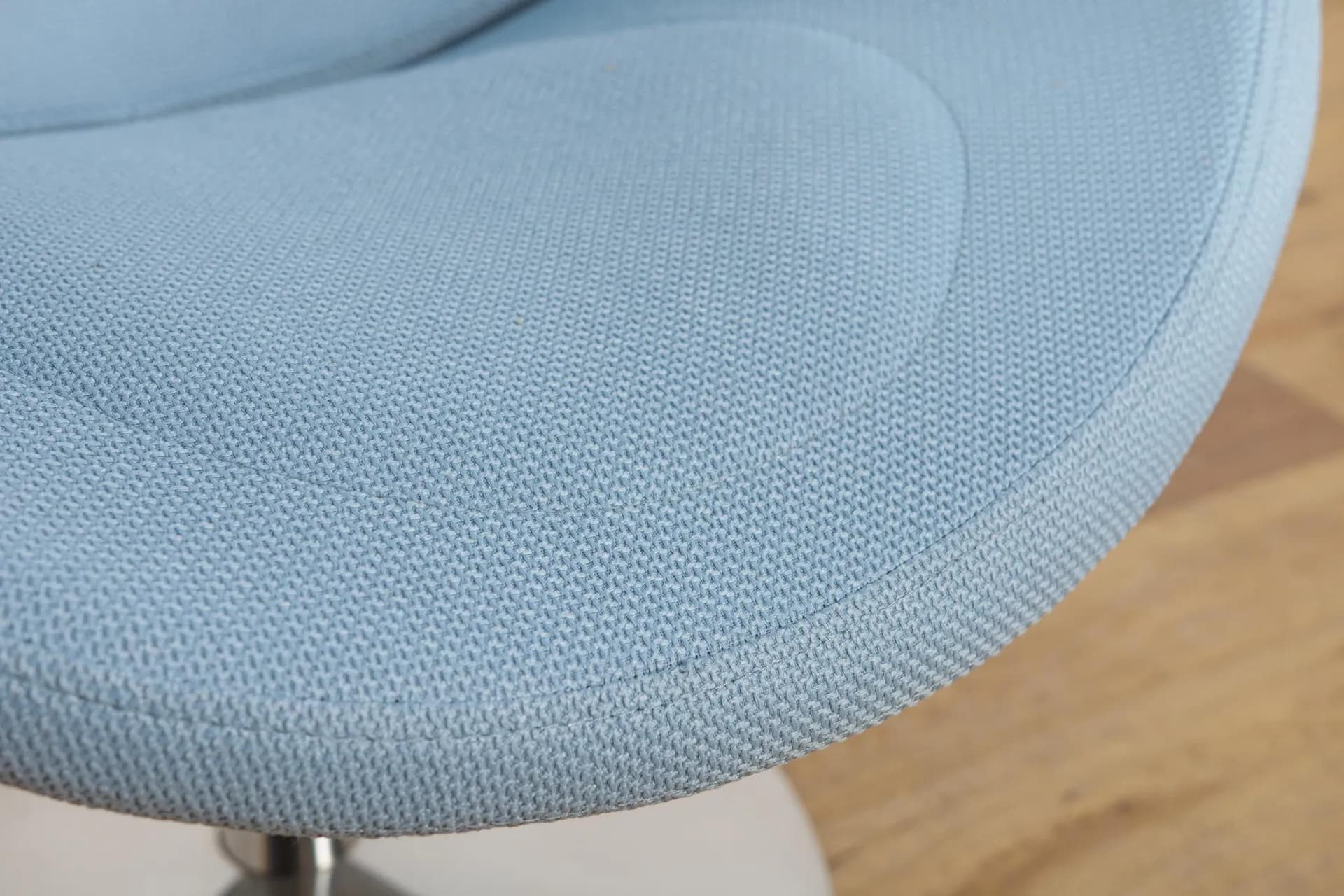 Armchair Apollo, blue wool, brushed steel, by J. Foersom & P. Hiort-Lorenzen, Denmark, 21st c. - 74021