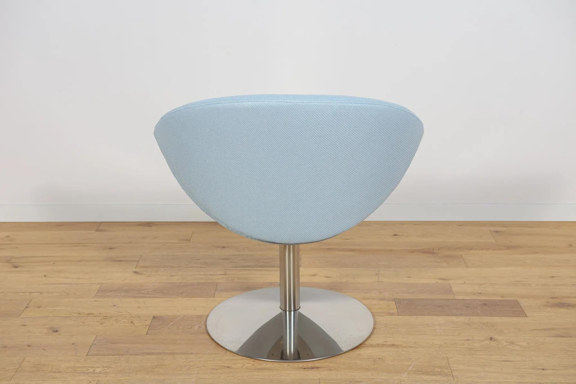 Armchair Apollo, blue wool, brushed steel, by J. Foersom & P. Hiort-Lorenzen, Denmark, 21st c. - 74017