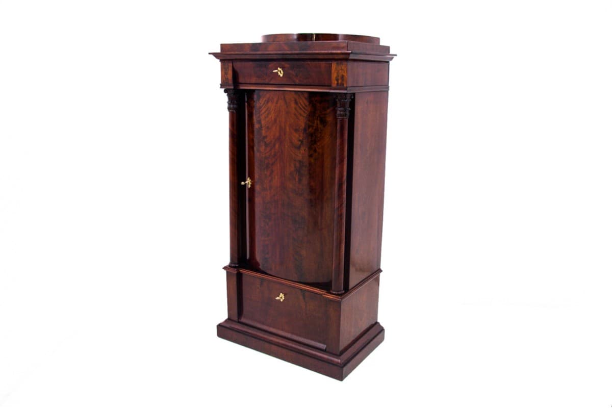 Mahogany Pedestal Cabinet, Biedermeier Style, Northern Europe, 1850s - 191893