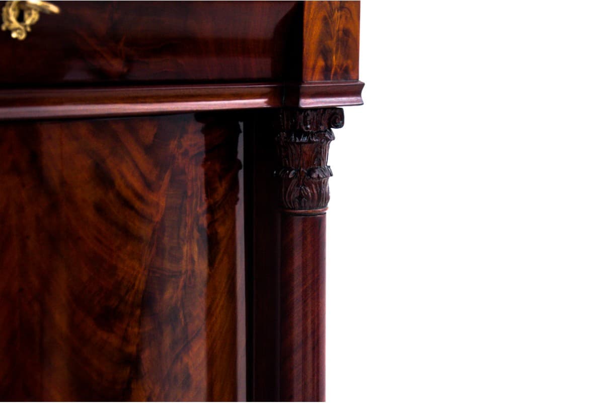 Mahogany Pedestal Cabinet, Biedermeier Style, Northern Europe, 1850s - 191900