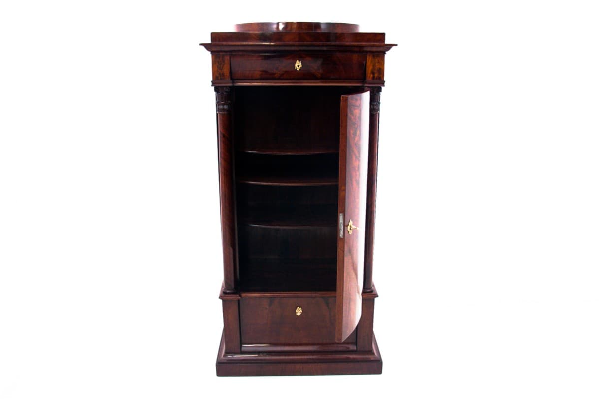 Mahogany Pedestal Cabinet, Biedermeier Style, Northern Europe, 1850s - 191895