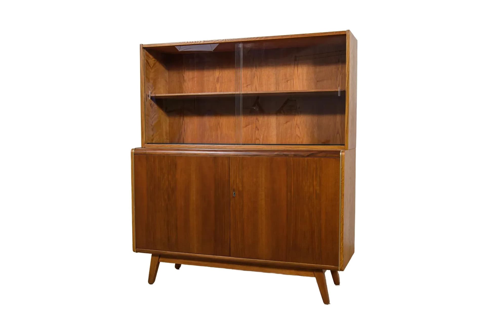 Komoda, brązowy, buk, proj. B. Landsman, Jitona, Czechosłowacja, lata 60.