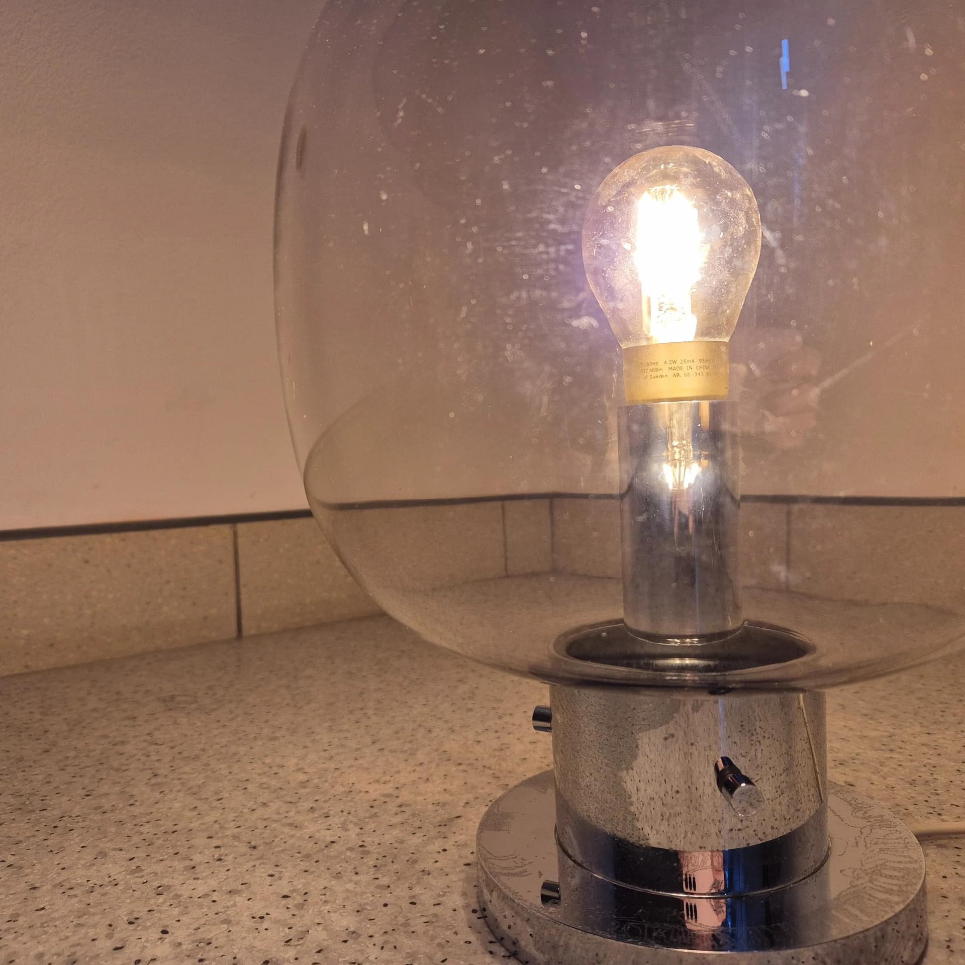 Lampa sufitowa Limburg A259, szkło szare, metal chromowany, Limburg, Niemcy, lata 60. - 73608