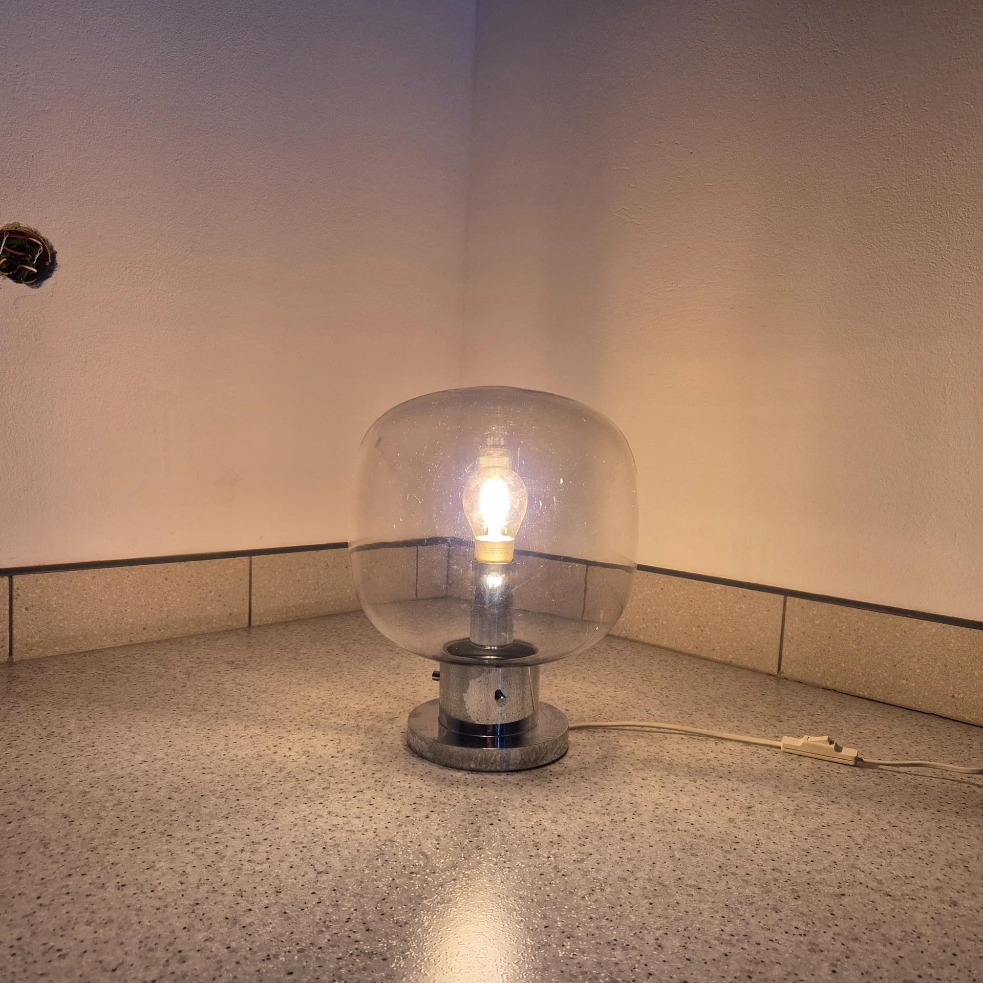 Lampa sufitowa Limburg A259, szkło szare, metal chromowany, Limburg, Niemcy, lata 60. - 73604