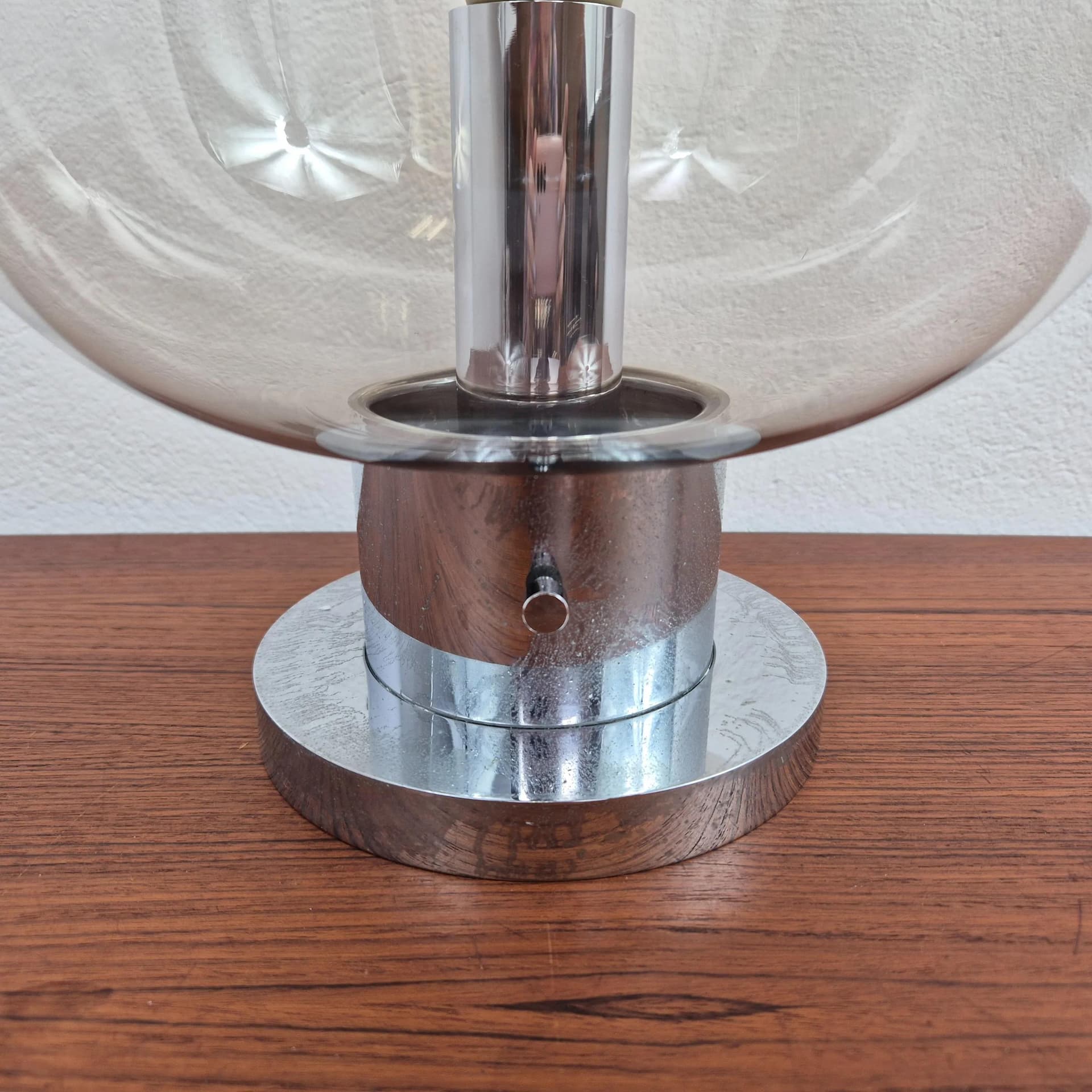 Lampa sufitowa Limburg A259, szkło szare, metal chromowany, Limburg, Niemcy, lata 60. - 73600