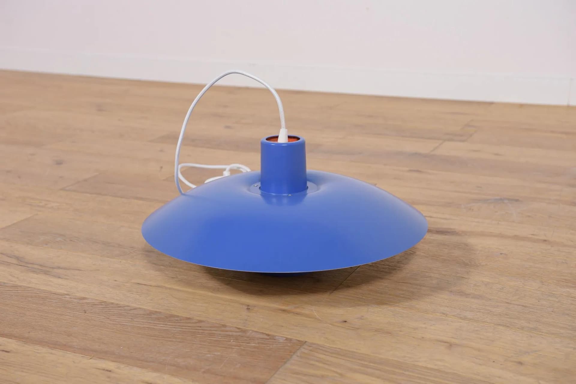 Pendant lamp PH 4/3, blue metal, by P. Henningsen, Louis Poulsen, Denmark, 1960s. - 75105