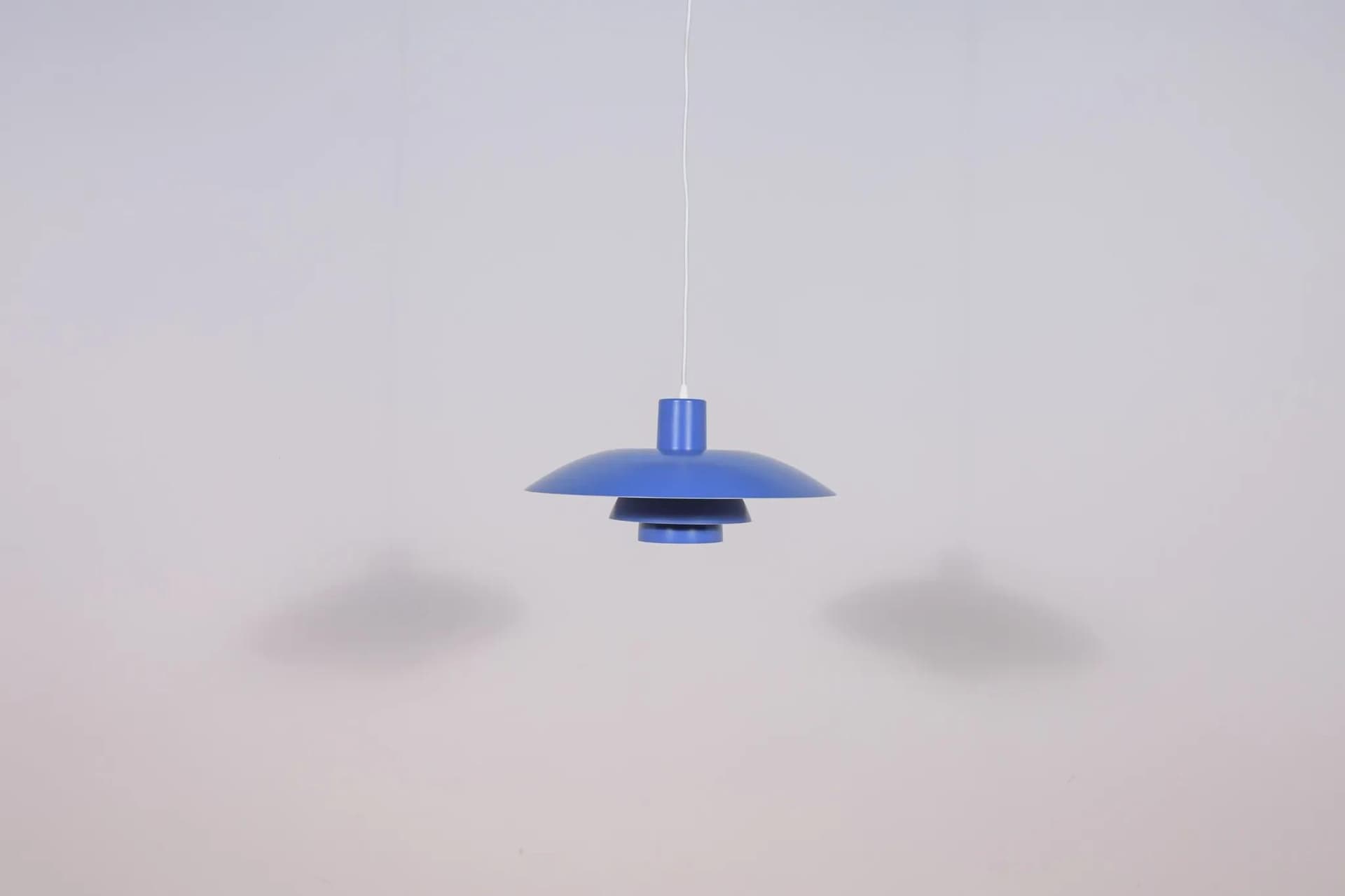 Pendant lamp PH 4/3, blue metal, by P. Henningsen, Louis Poulsen, Denmark, 1960s. - 75110
