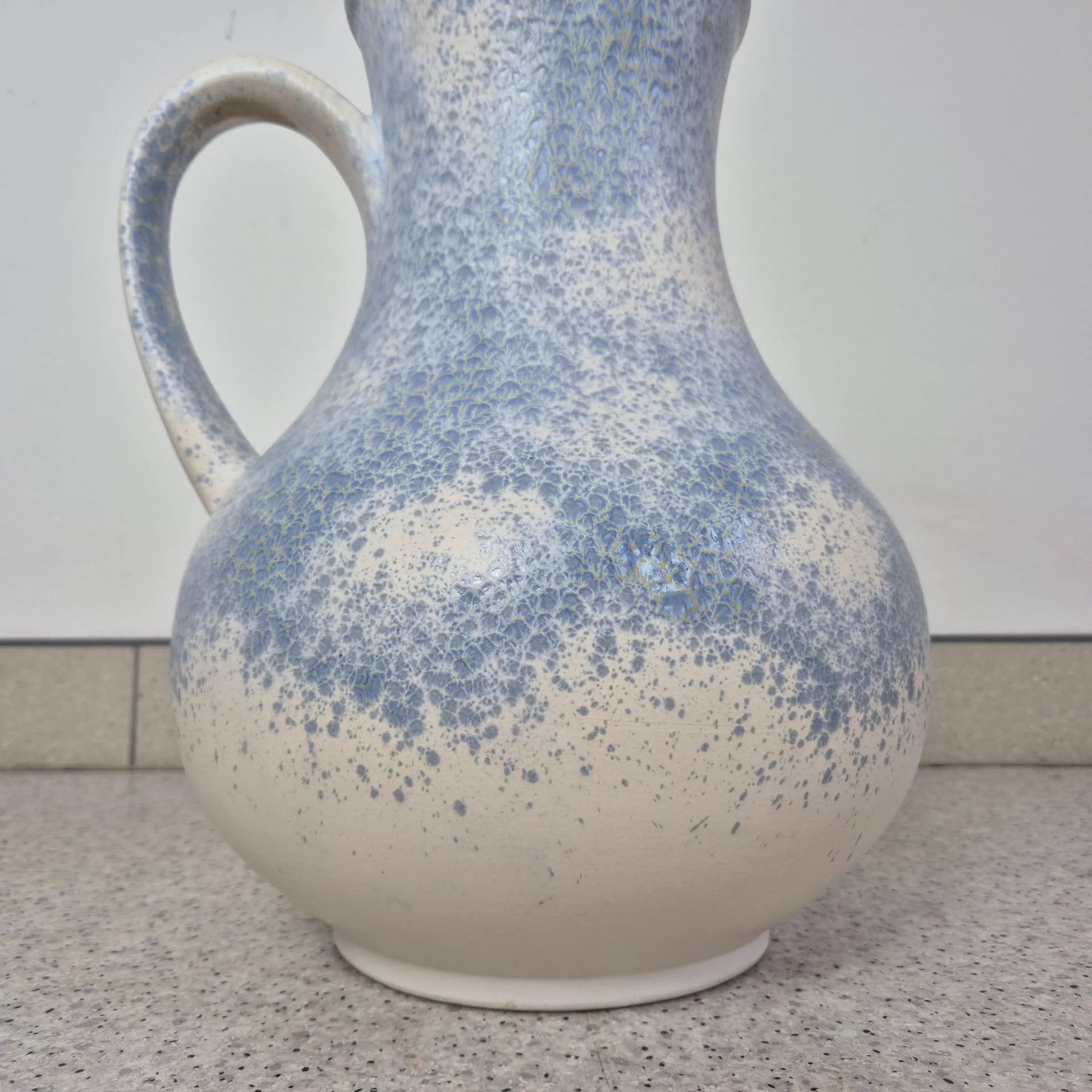 Wazon podłogowy 038/40, biały jasnoniebieski, ceramika, Dumler & Breiden, Niemcy, lata 60. - 75582