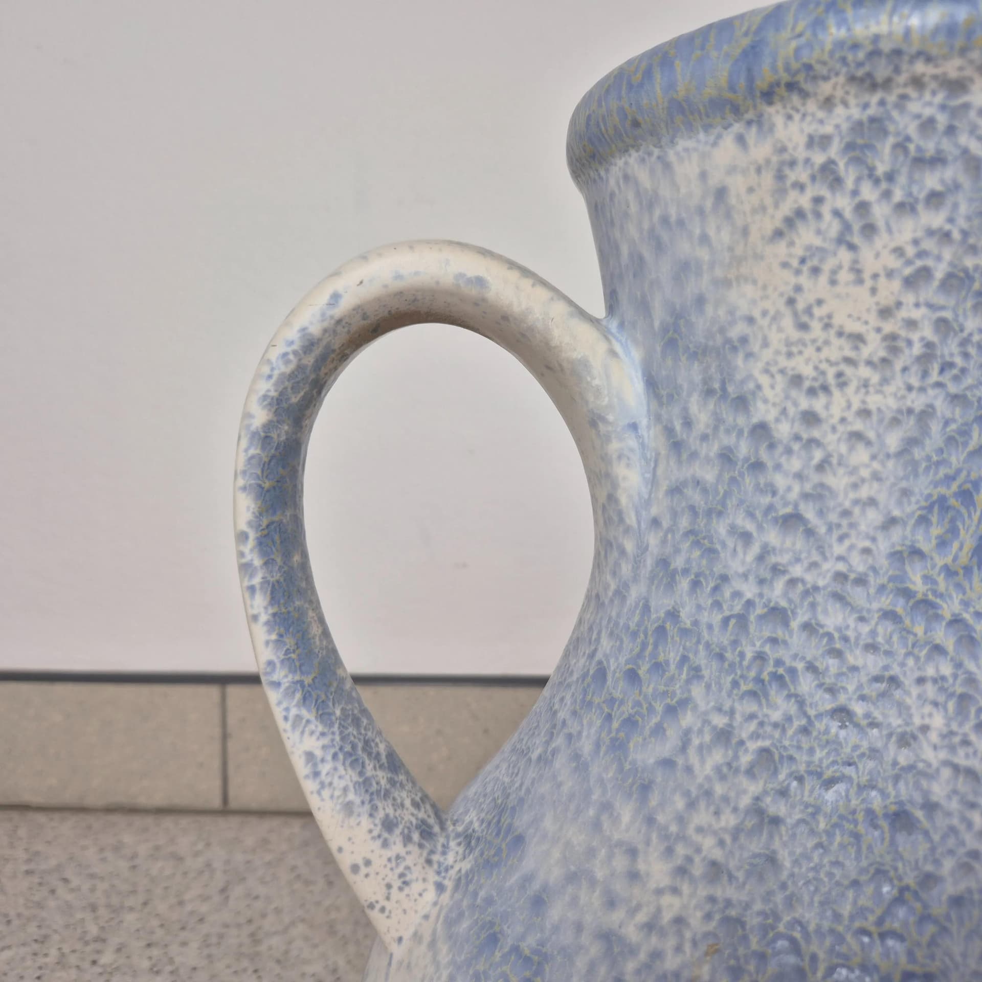 Wazon podłogowy 038/40, biały jasnoniebieski, ceramika, Dumler & Breiden, Niemcy, lata 60. - 75579