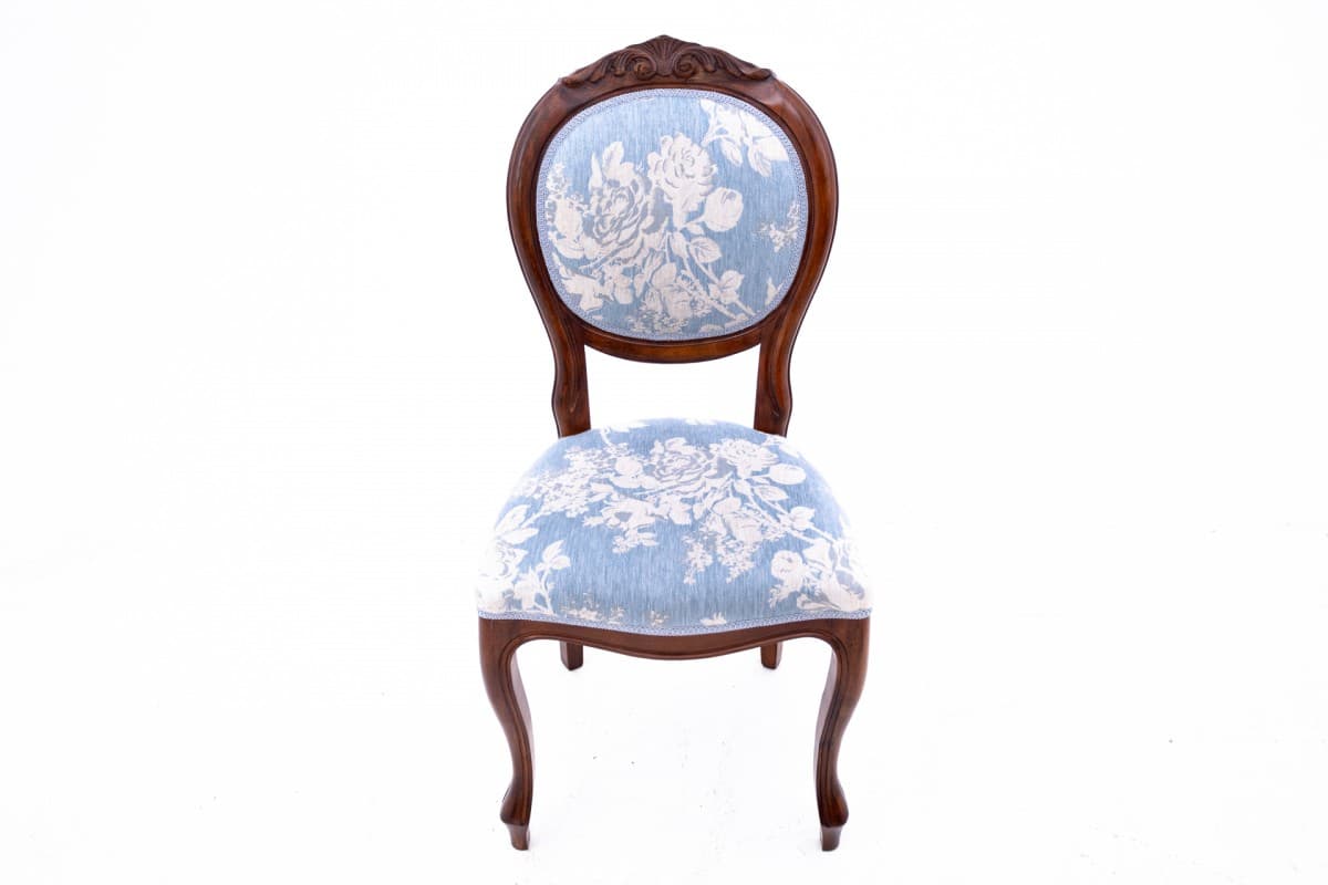 Blue Antique Chair, Beech Wood, Sweden, Turn of 19th and 20th Century - 50120
