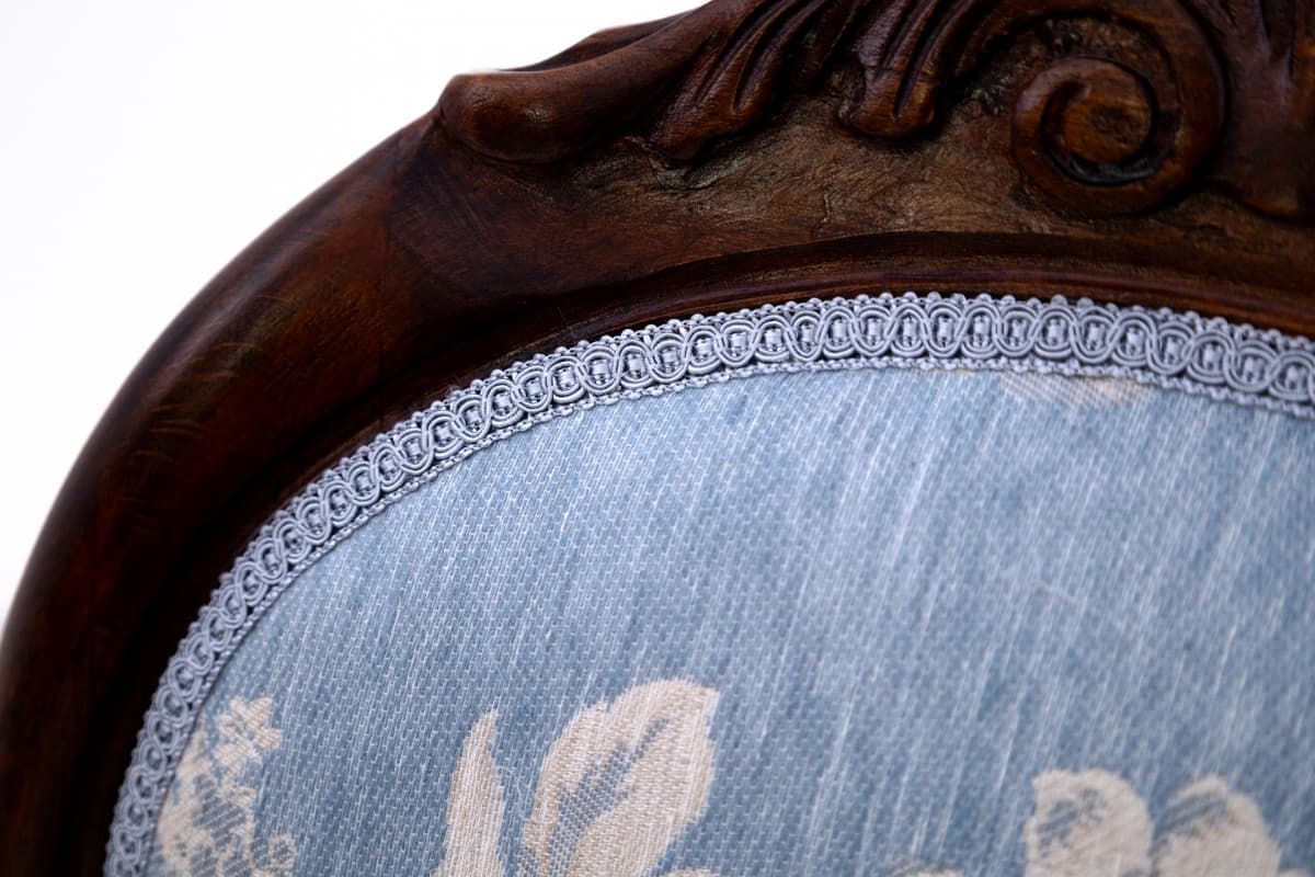 Blue Antique Chair, Beech Wood, Sweden, Turn of 19th and 20th Century - 50124