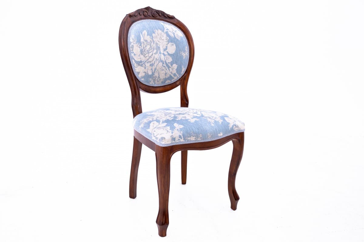 Blue Antique Chair, Beech Wood, Sweden, Turn of 19th and 20th Century - 50122