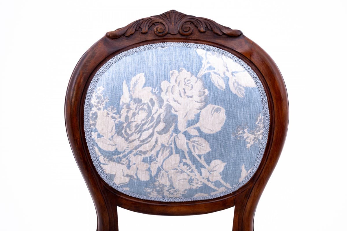 Blue Antique Chair, Beech Wood, Sweden, Turn of 19th and 20th Century - 50123