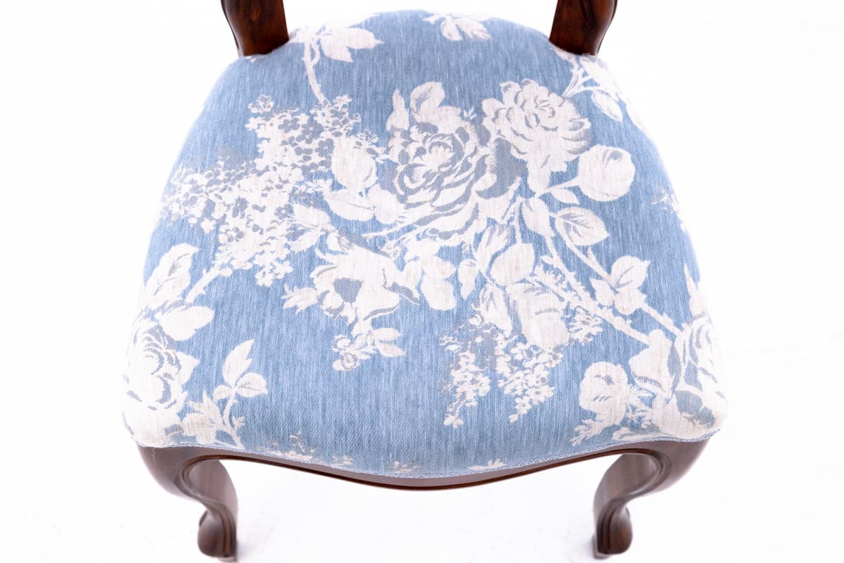 Blue Antique Chair, Beech Wood, Sweden, Turn of 19th and 20th Century - 50125