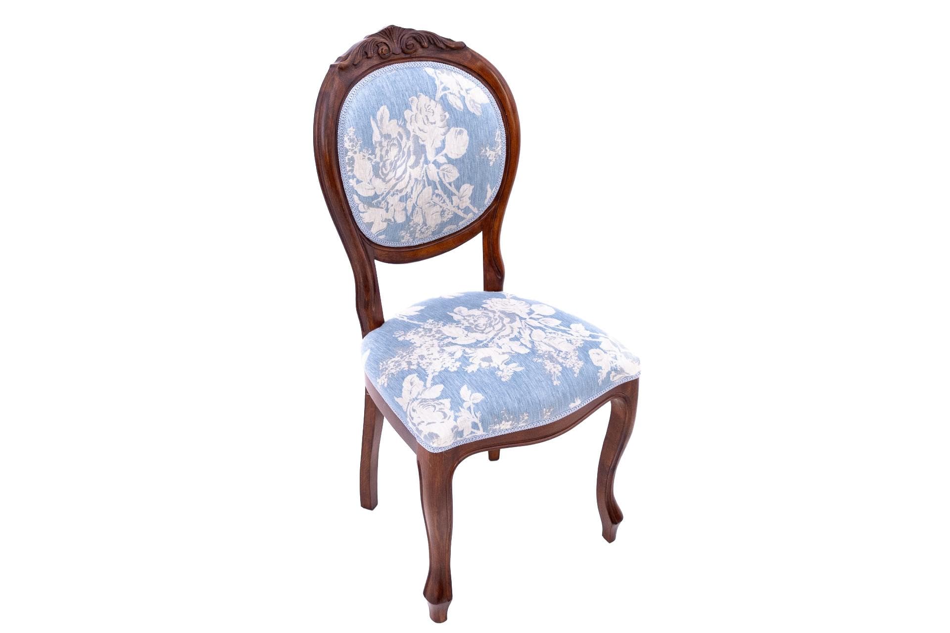 Blue Antique Chair, Beech Wood, Sweden, Turn of 19th and 20th Century