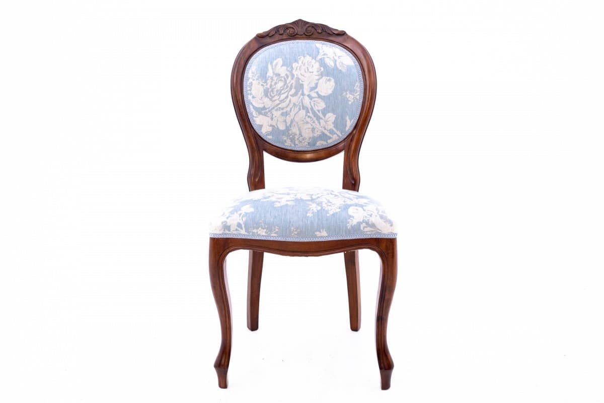 Blue Antique Chair, Beech Wood, Sweden, Turn of 19th and 20th Century - 50121
