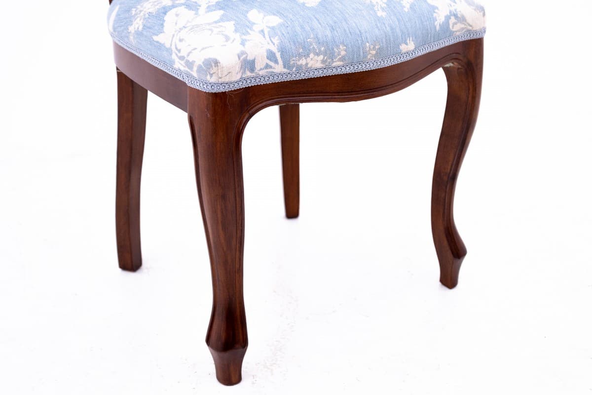 Blue Antique Chair, Beech Wood, Sweden, Turn of 19th and 20th Century - 50126