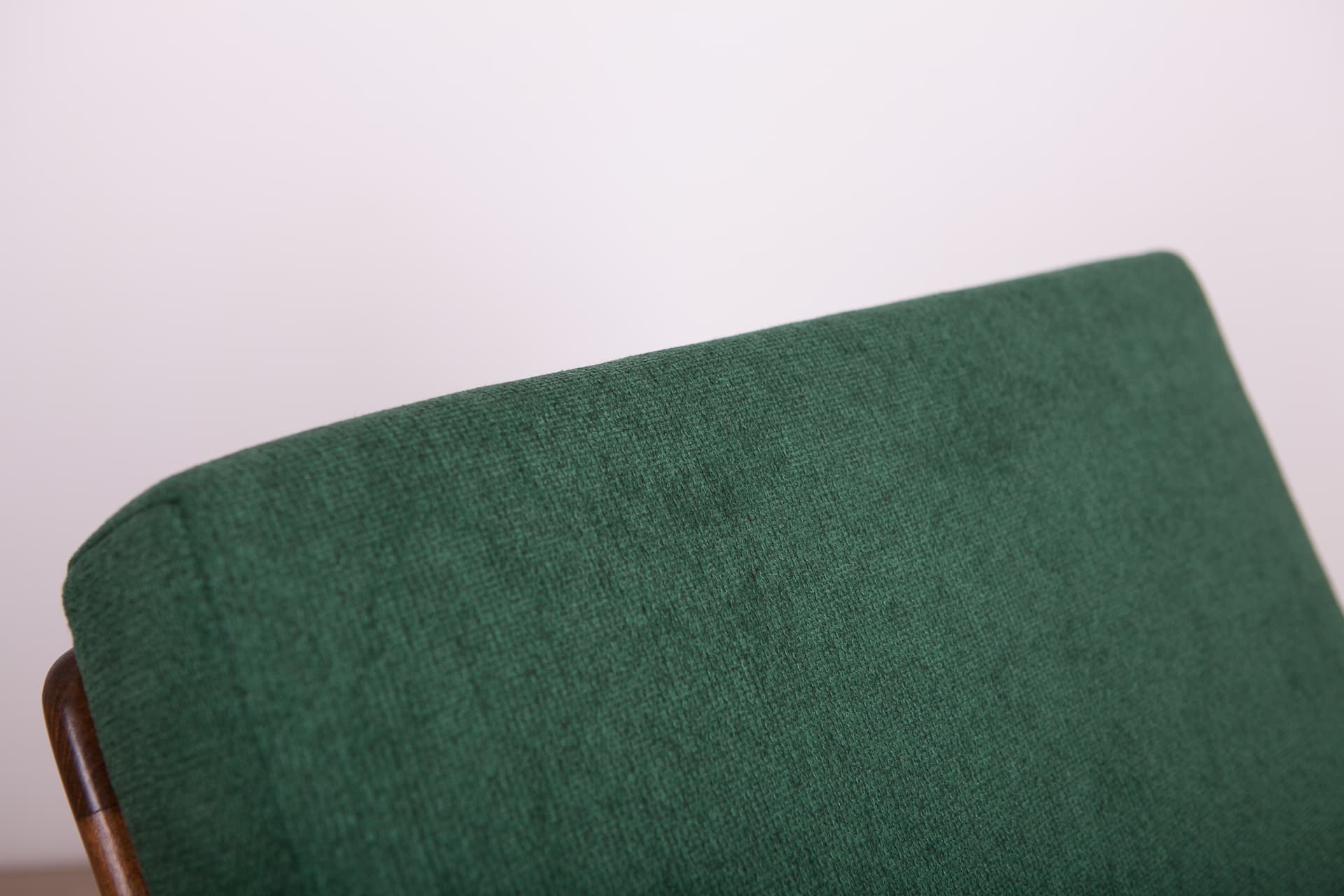 Armchair 300-139, bottle green, beech walnut, Swarzędzka Fabryka Mebli, Poland, 1960s. - 74855