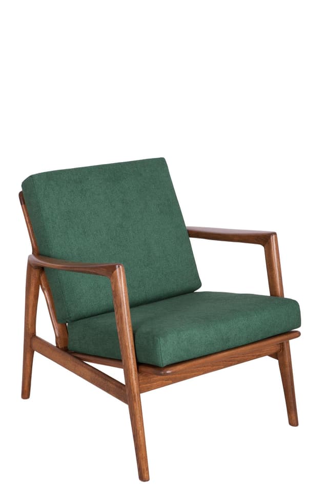 Armchair 300-139, bottle green, beech walnut, Swarzędzka Fabryka Mebli, Poland, 1960s. - DIMENSION
