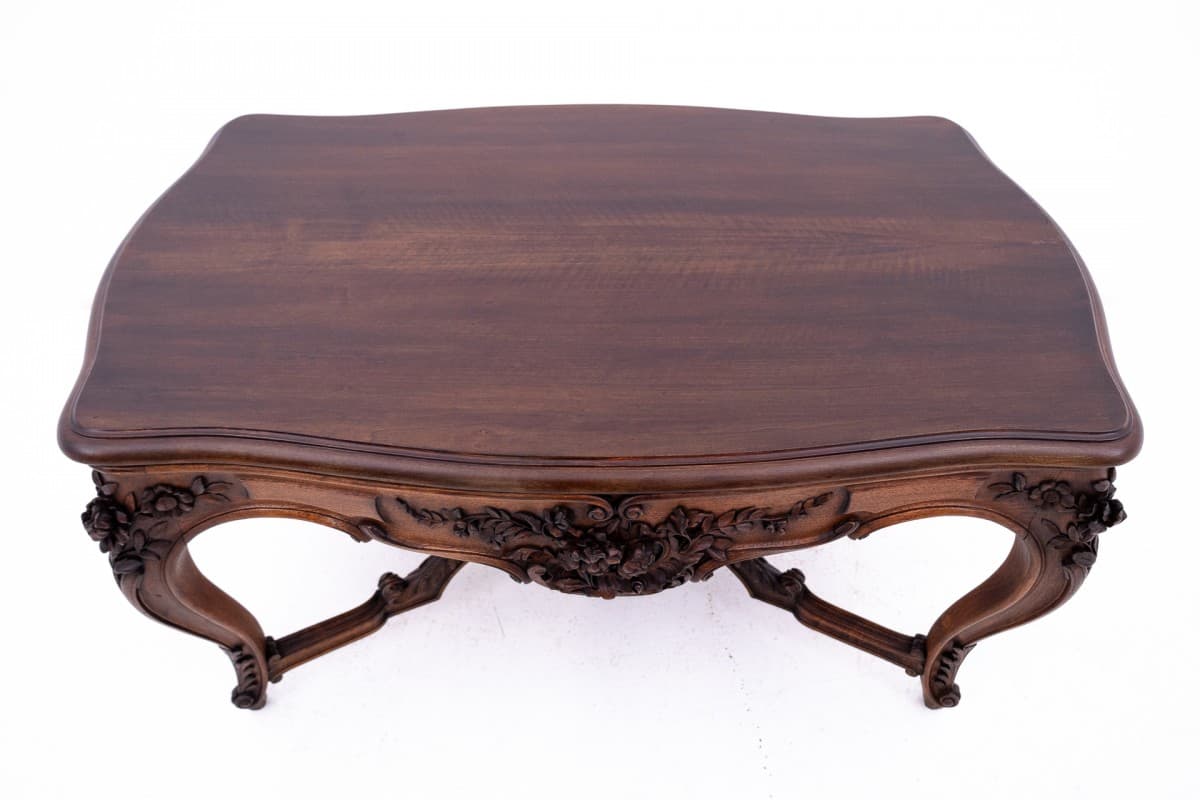Mahoniowy stół rokoko, Francja, lata 90. XIX wieku - 50944