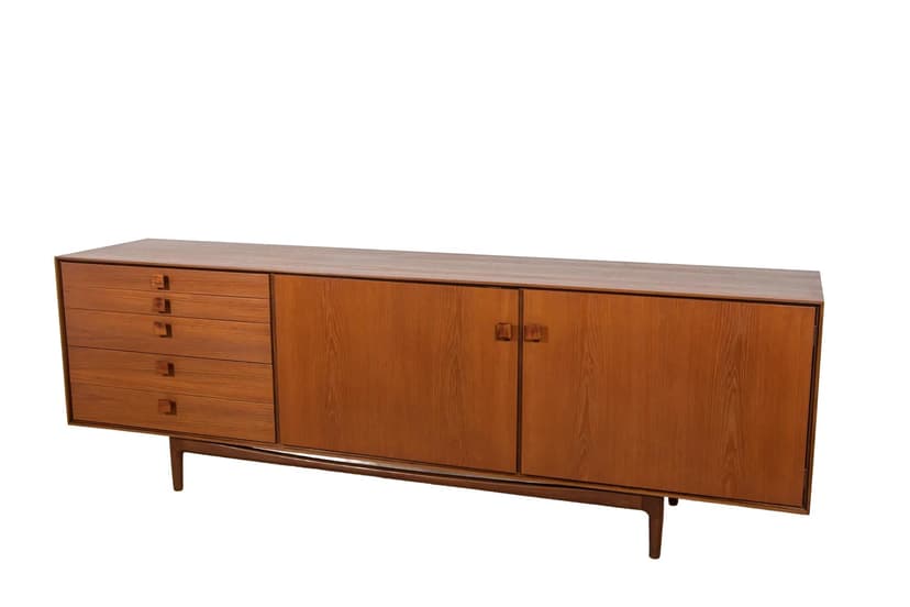 Komoda, teak brązowy, palisander, proj. I. Kofod-Larsen, G-Plan, Wielka Brytania, lata 60.
