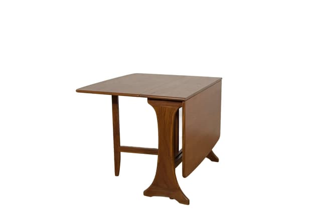 Extendable table, brown teak, G-Plan, United Kingdom, 1960s. - DIMENSION