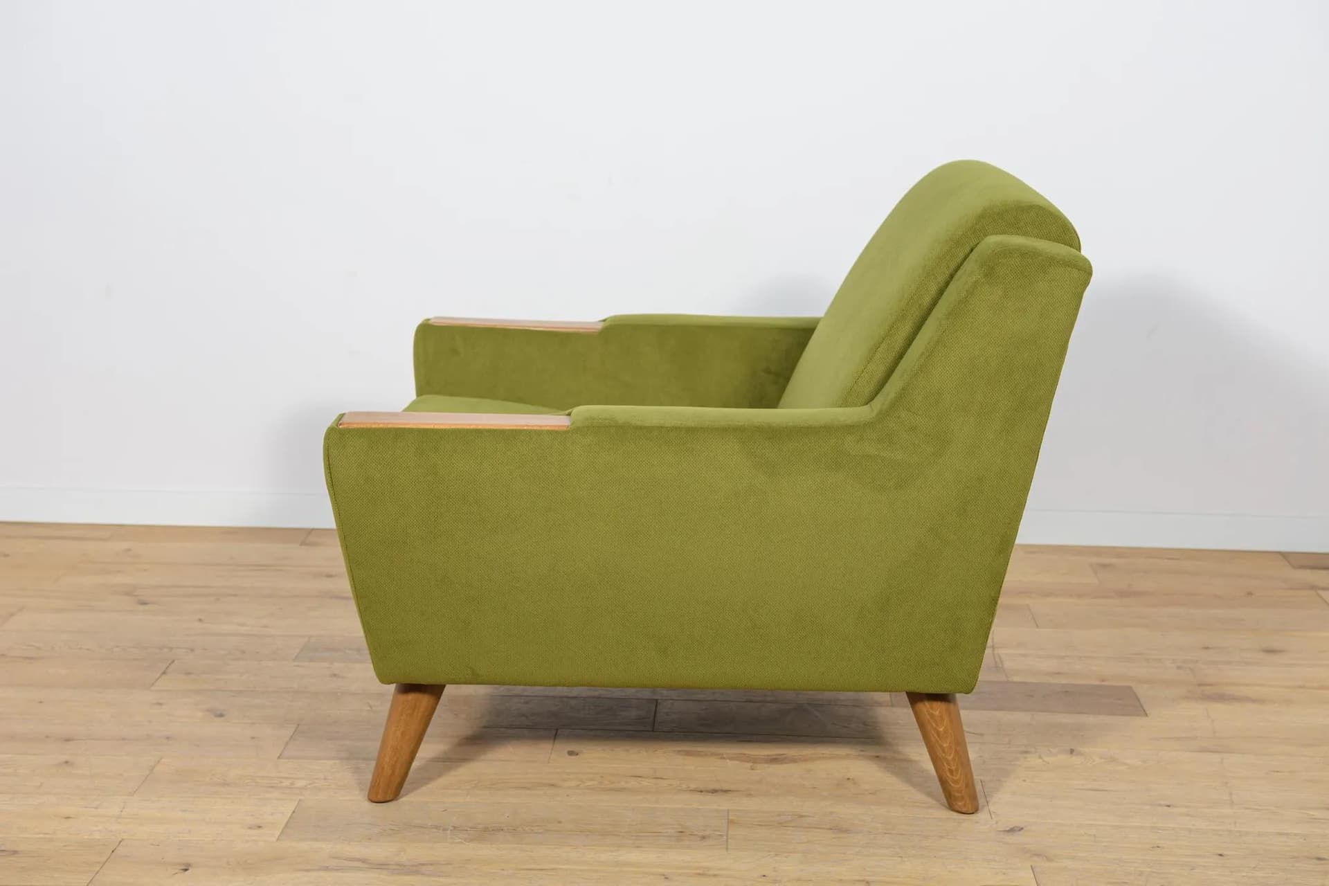 Armchair, olive green, oak, G-Plan, United Kingdom, 1980s. - 74763