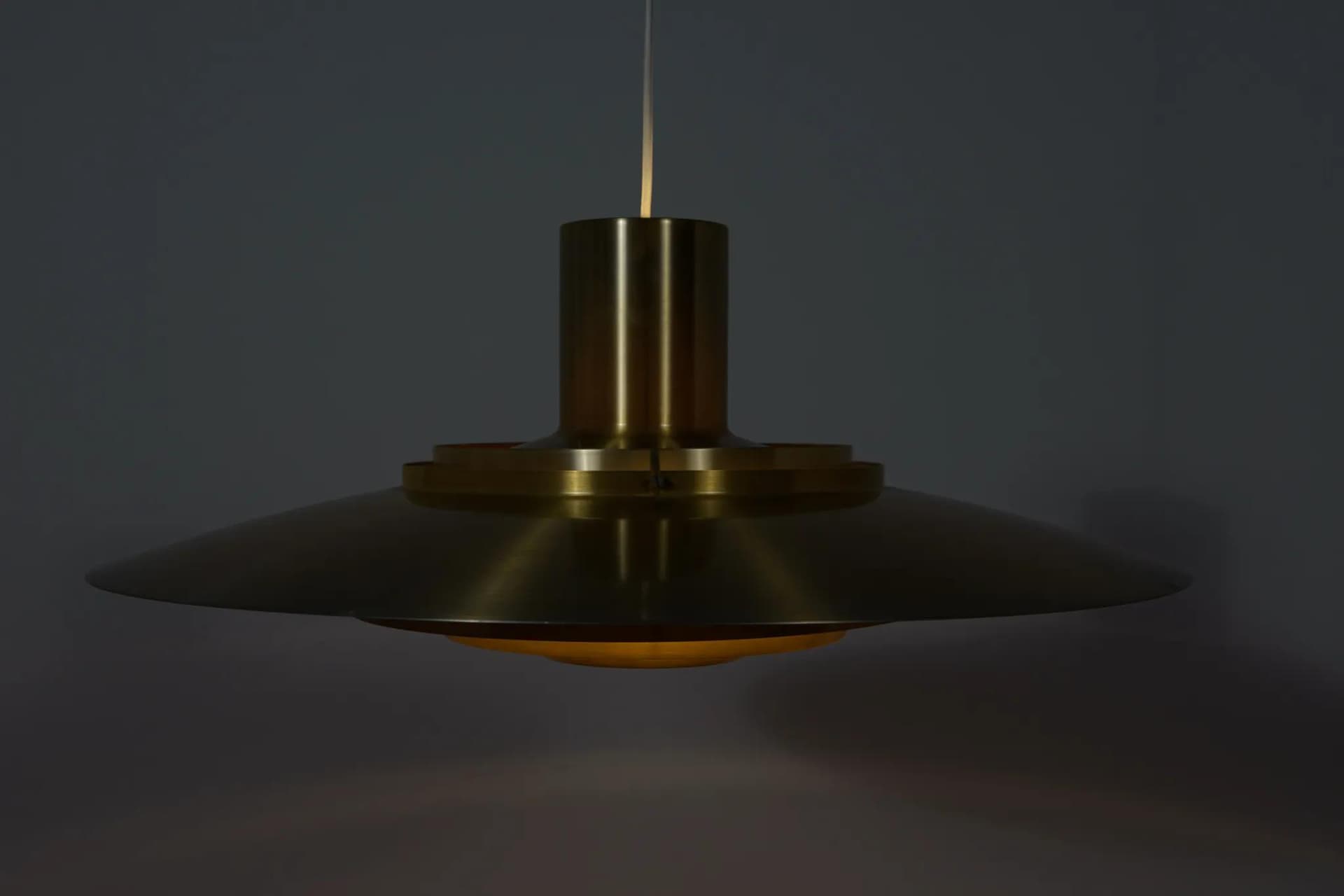 Pendant lamp Model P700, golden aluminum, by P. Fabricius & J. Kastholm, Nordisk Solar, Denmark, 1960s. - 74641