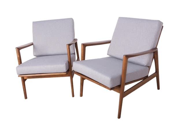 Para foteli 300-139, buk brązowy, Swarzędzka Fabryka Mebli, Polska, lata 60. - WYMIARY