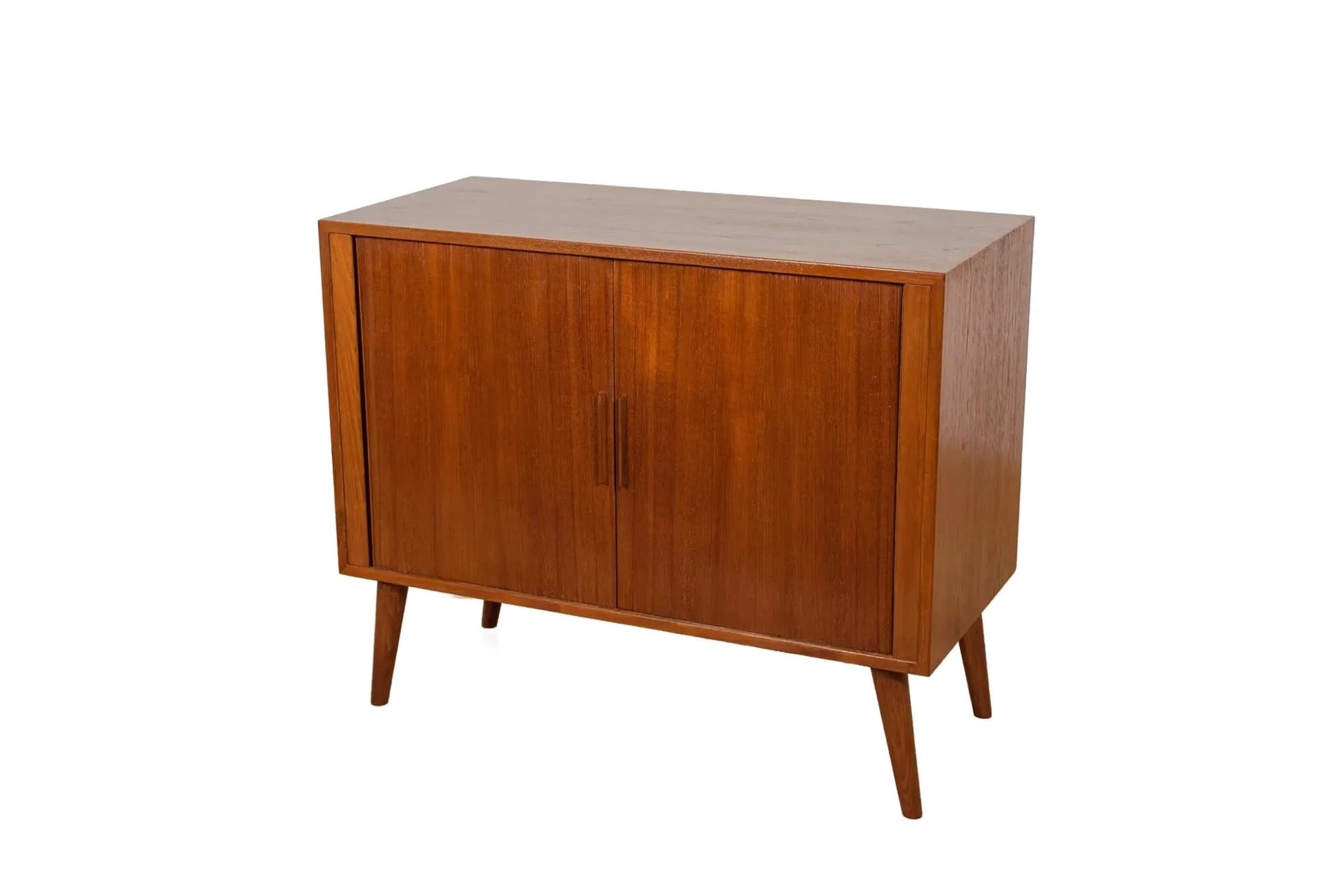 Sideboard, brown teak, by K. Kristiansen, Denmark, 1960s.