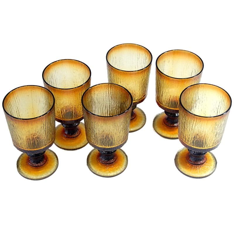 Miodowe kieliszki do wina, Ravenhead, Wielka Brytania, lata 70. - 6168