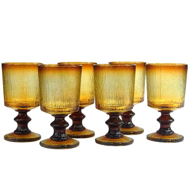 Miodowe kieliszki do wina, Ravenhead, Wielka Brytania, lata 70. - 6170