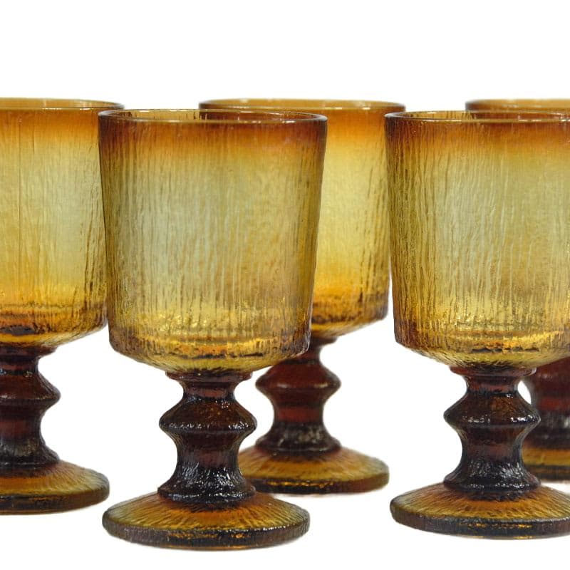 Miodowe kieliszki do wina, Ravenhead, Wielka Brytania, lata 70. - 6171