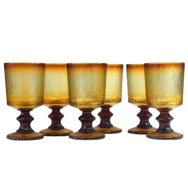 Miodowe kieliszki do wina, Ravenhead, Wielka Brytania, lata 70. - WYMIARY