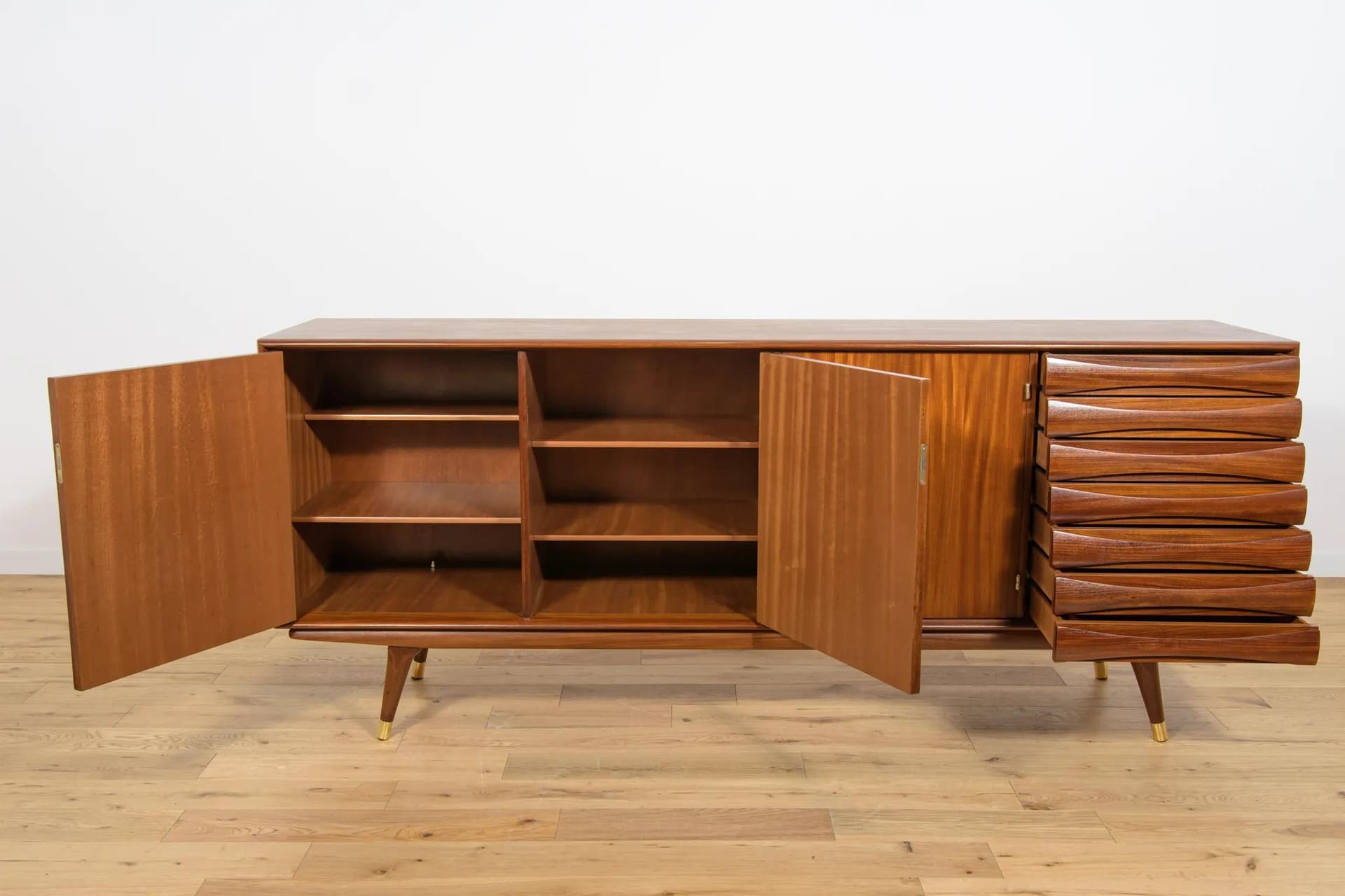 Komoda, drewno tekowe brązowy, proj. S. Andersen, Norwegia, lata 60. - 74496