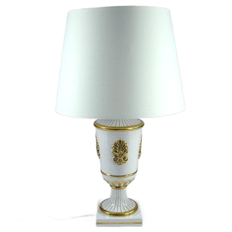 Biała ceramiczna lampa stołowa, proj. U. Zaccagnini, Włochy, lata 60. - 6164