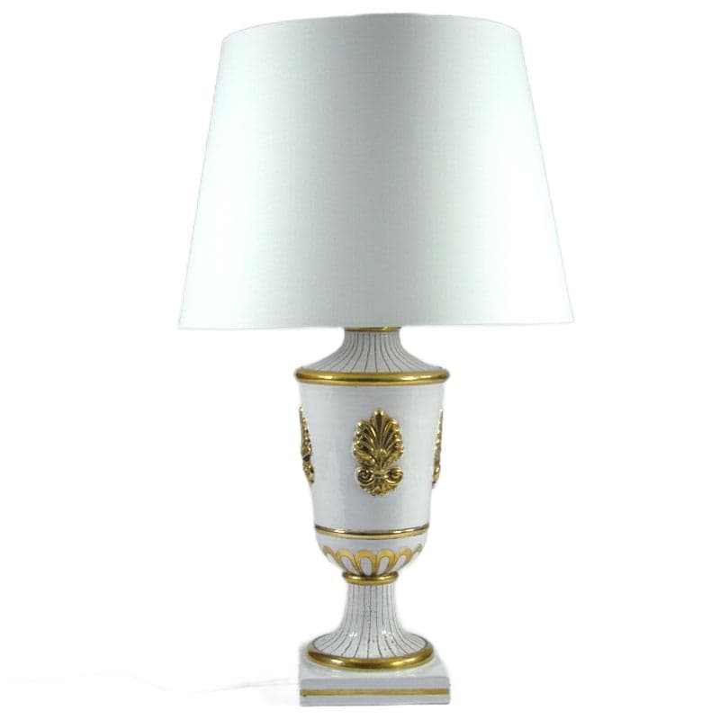 Biała ceramiczna lampa stołowa, proj. U. Zaccagnini, Włochy, lata 60. - 6161