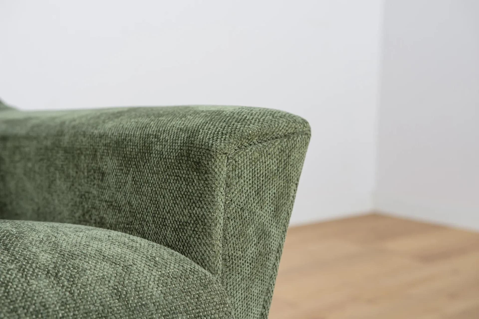 Armchair, olive green, oak, Denmark, 1960s. - 74440