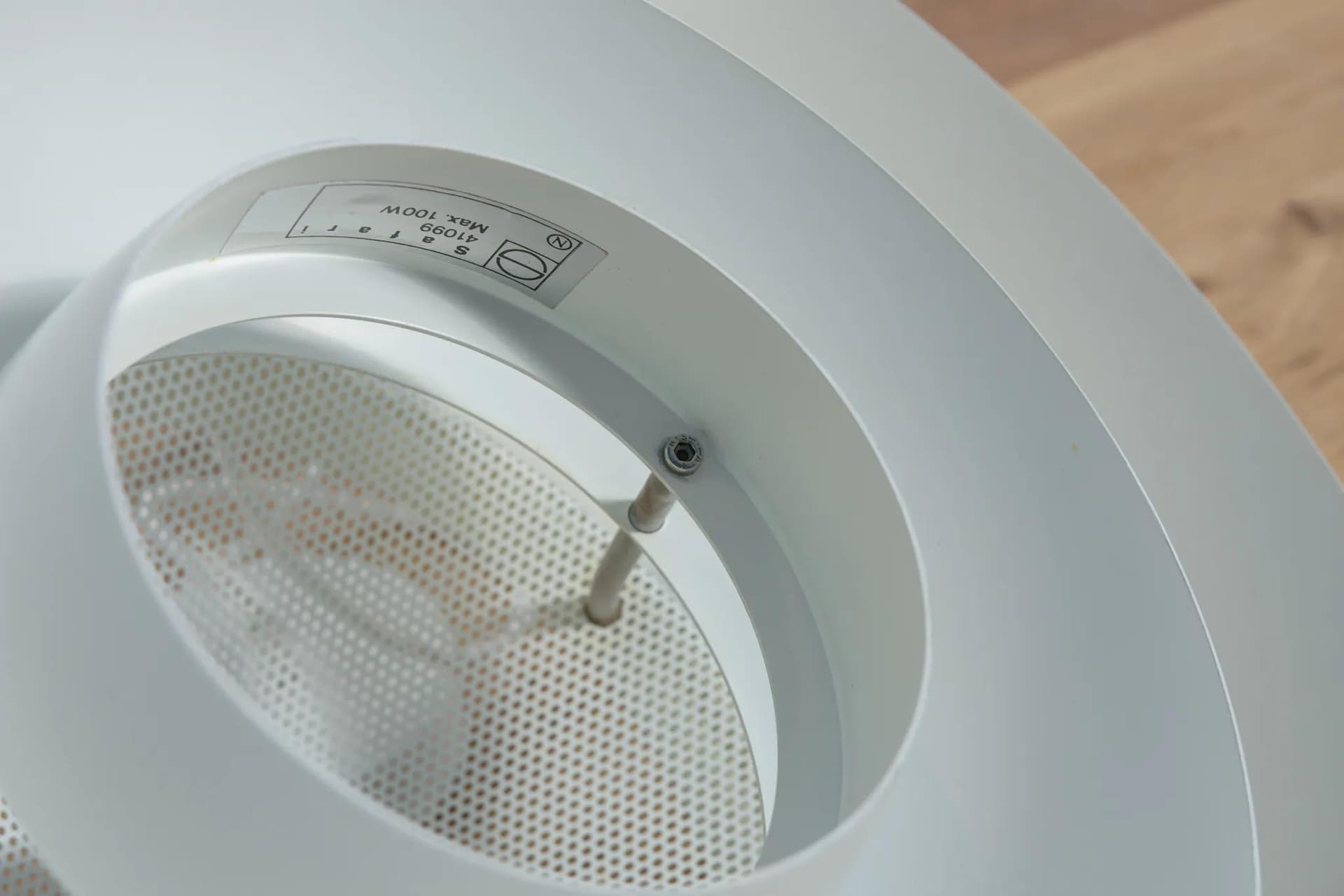 Pendant Lamp Safari, white, metal, by C. Hvidt, Nordisk Solar, Denmark, 1970s. - 74316