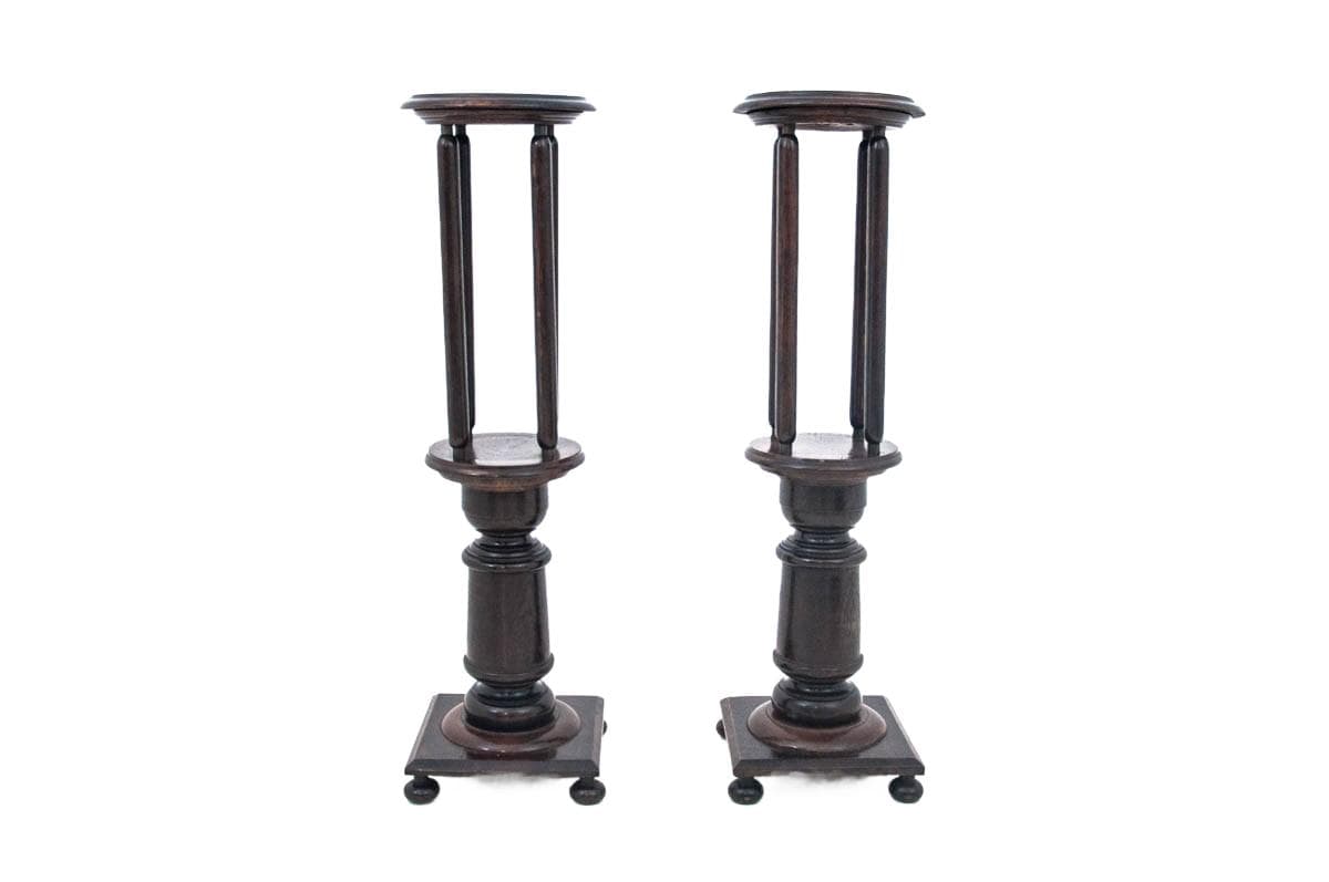 Oak Plant Stands, Western Europe, 1930s